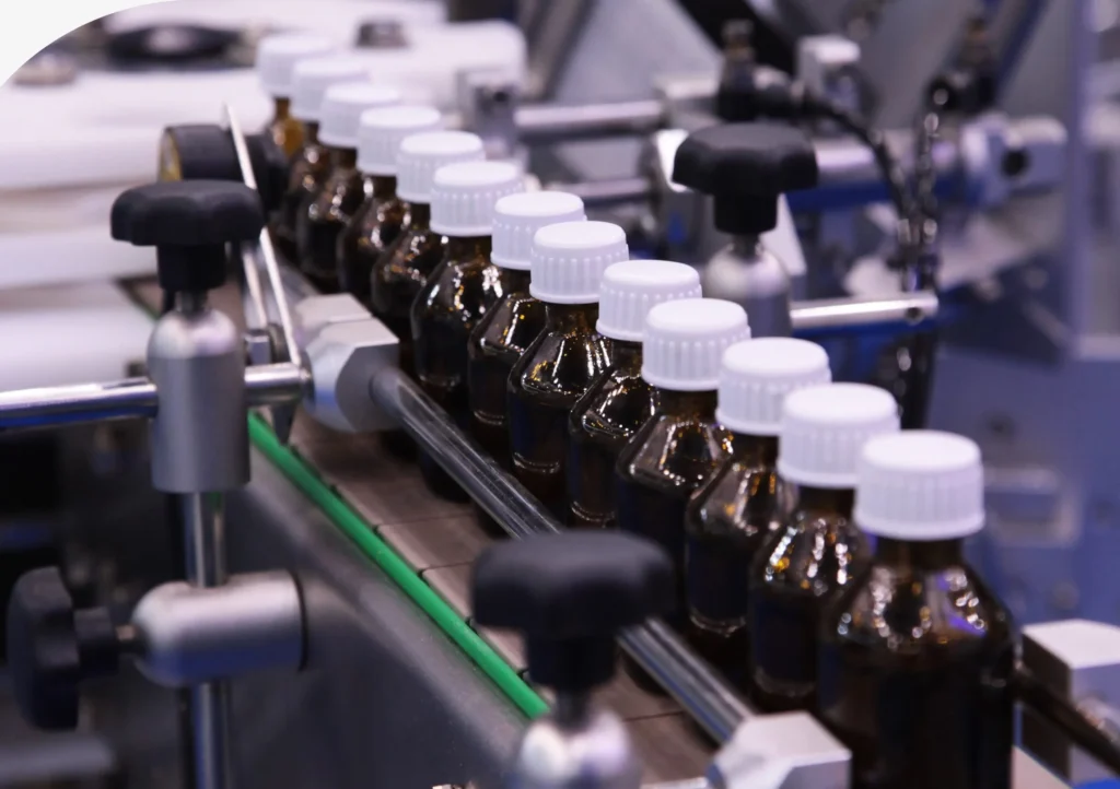 Chaîne de remplissage de flacons pharmaceutiques
